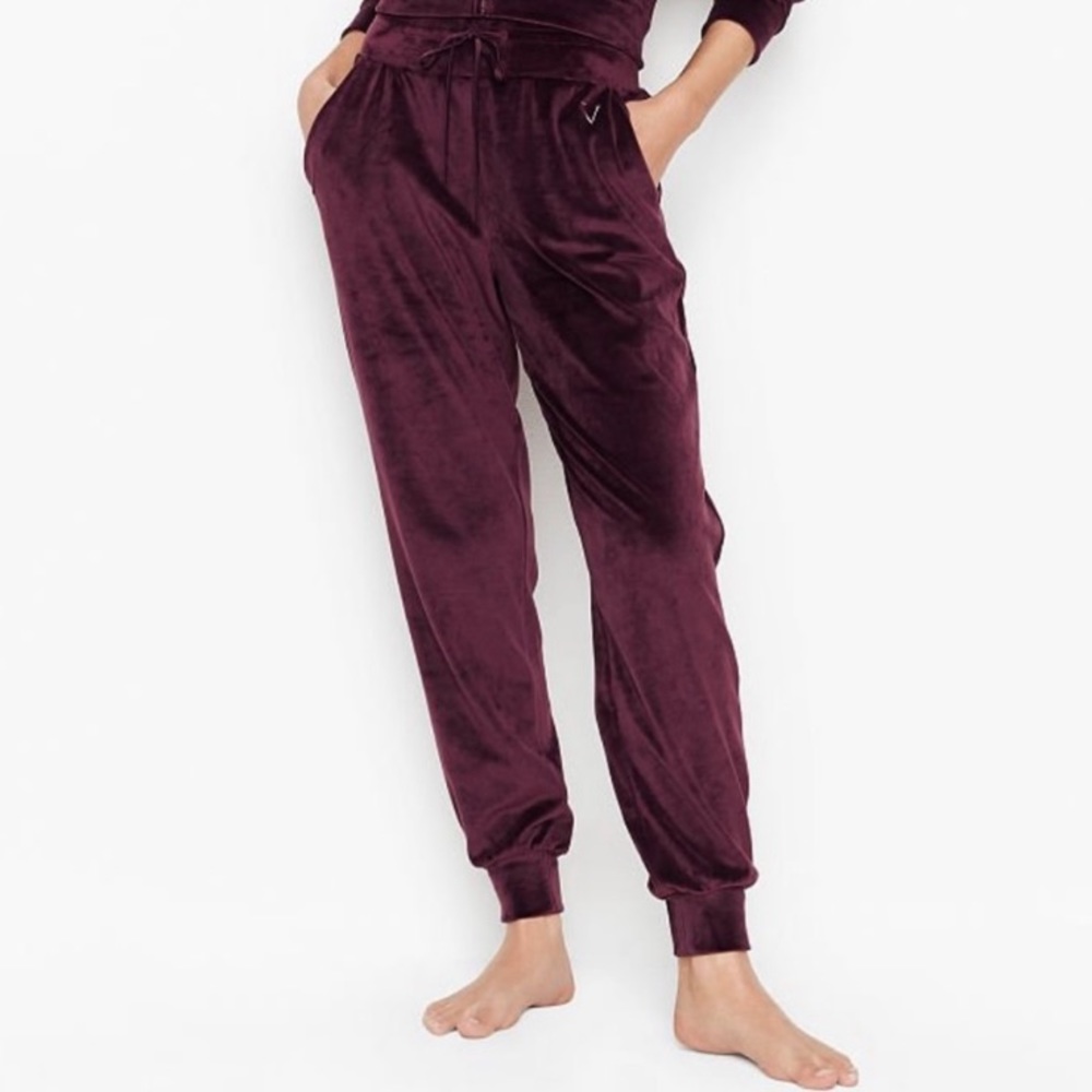 {VS} Victoria's Secret | Velour High Waist Joggers African Violet Purple (XL) - Picture 1 of 16